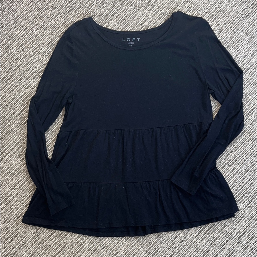 LOFT Black Long Sleeve Top